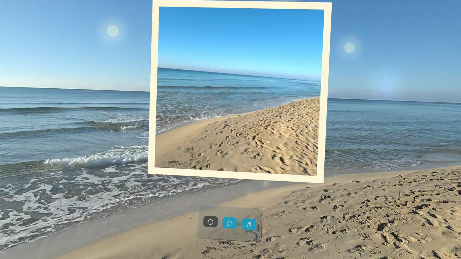Completed photo puzzle on the beach